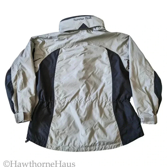 COLUMBIA Sunrise Peak Hidden Hood Ski Jacket Size L Zip Pockets Liner Zipper - Picture 8 of 11